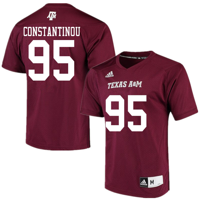 Men #95 Nik Constantinou Texas A&M Aggies College Football Jerseys Sale-Alternate